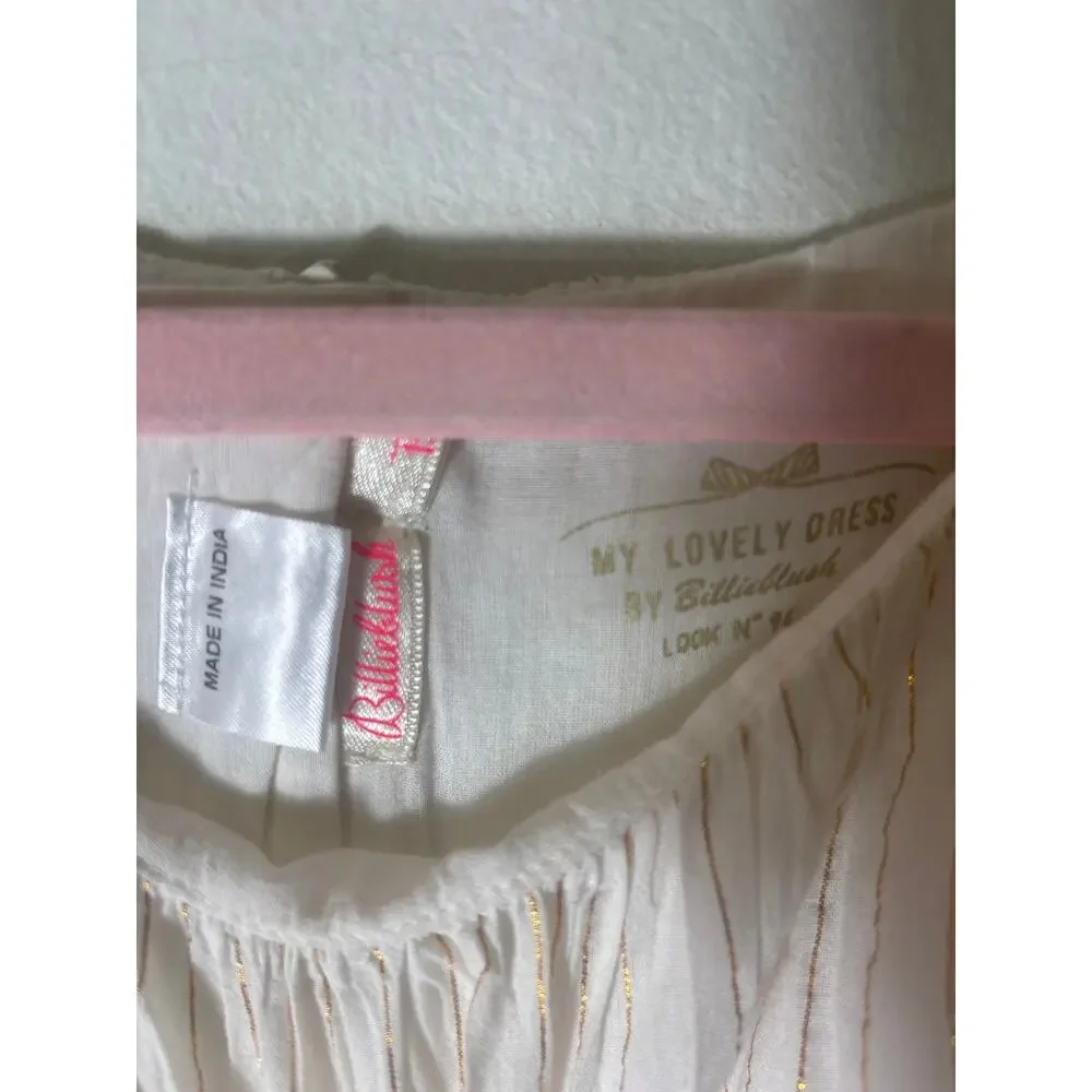 Girls Billie Blush My Lovely Dress Off White Cap Sleeve Dress Sz 12